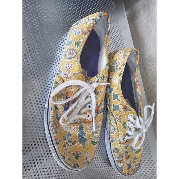 Vans Liberty of London Alice In Wonderland Women’s 7 Men's 5.5 Yellow Disney - Picture 3 of 7